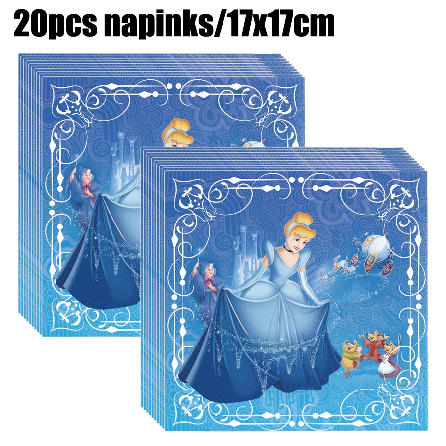 Disney Cinderella Princess Birthday Party Decoration Girls Cinderella Birthday Party Favors Plates Cup Napkins Tablecloth Supply