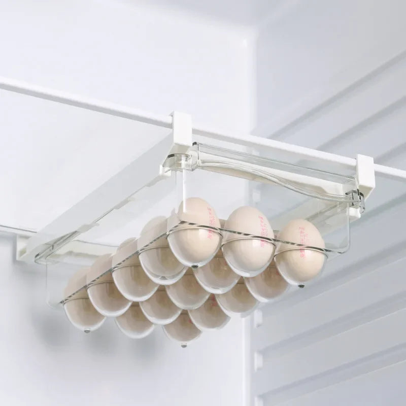 Drawer Type Food Storage Box for Refrigerator Clear Fruit Egg Organizer Boxs Under Shelf Slide Plastic Kitchen Container