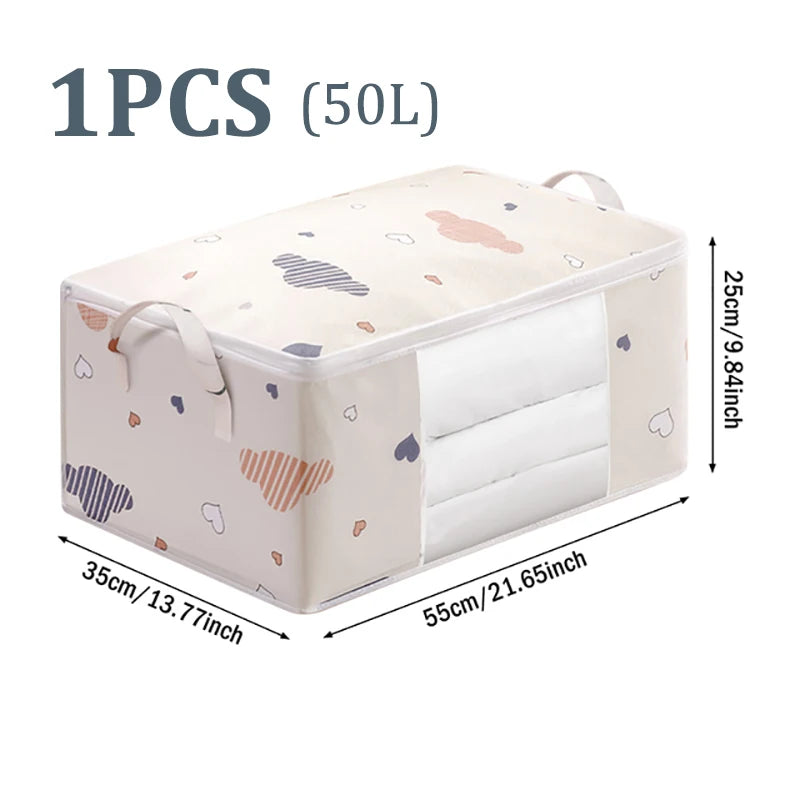 4/2/1PCS Big Capacity Quilt Clothes Duvet Blanket Storage Bag Organizer Sorting Bags Dustproof Closet Under-Bed Moisture Proof