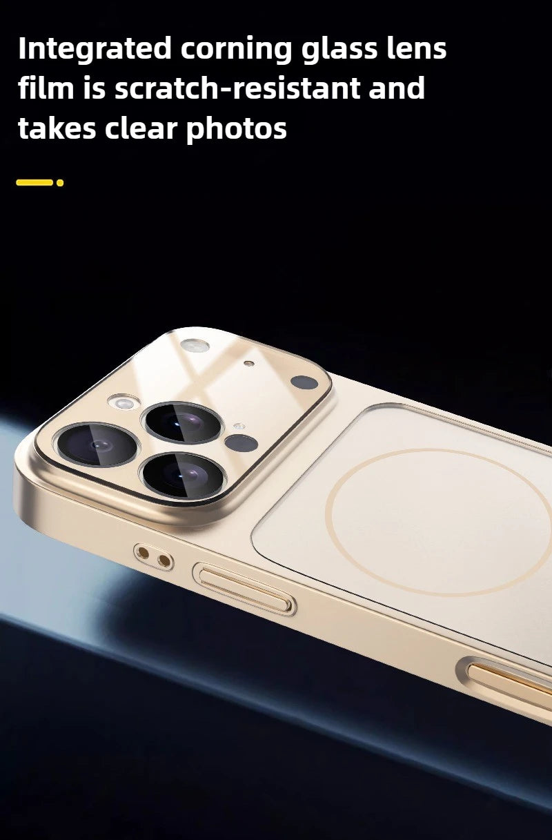 Original Glass Nano Matte For Magsafe Wireless Charging Armor Phone Case For iPhone 17 16 15 14 13 Pro Max 17 Air Magnetic Cover