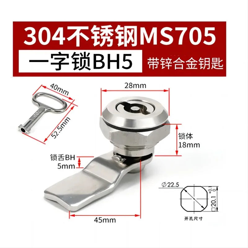 1 Set Stainless Steel 18mm Tool Lock Cam Cylinder Lock For Industrial Cabinet Cam Lock 18mm Electric Cabinet Lock Keys