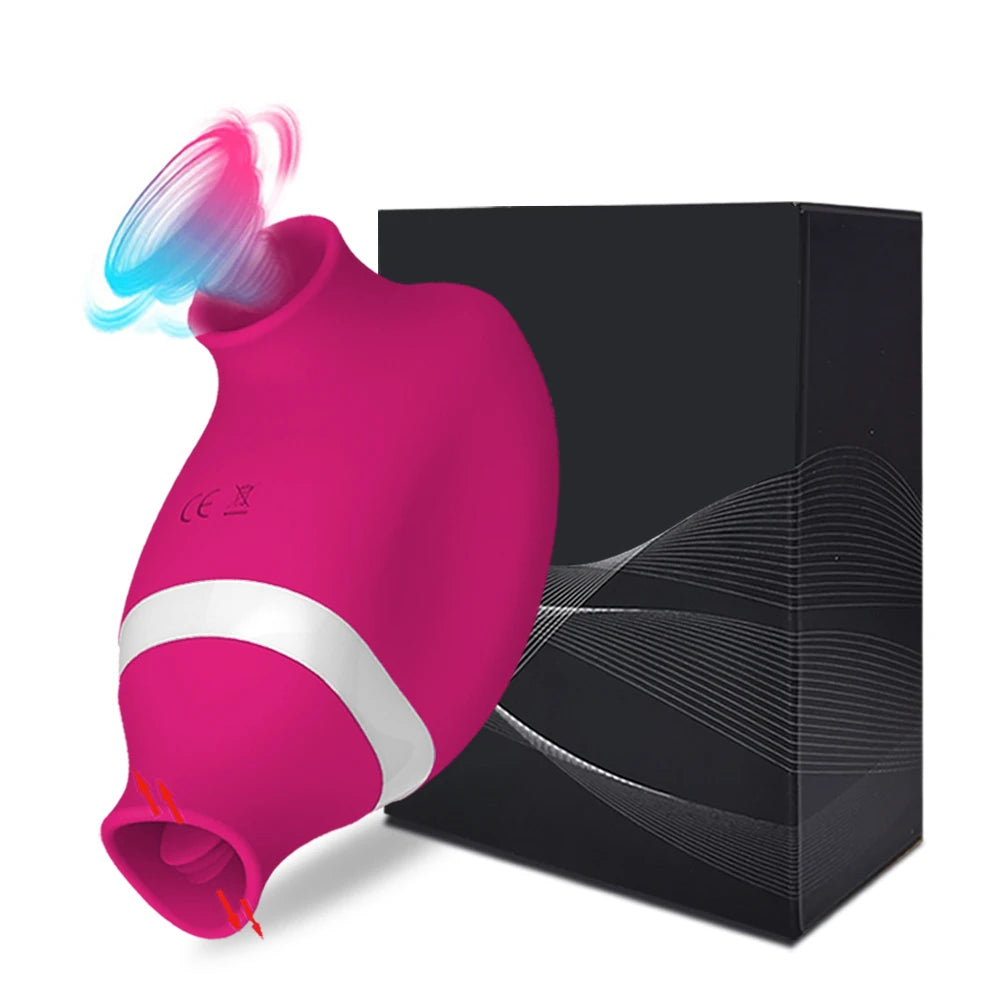 2 in 1 Clitoral Sucking Licking Vibrator Tongue Licking Clitoris Nipples Sucker Massager Women Vacuum Stimulator Erotic Sex Toys