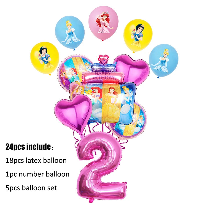Disney Princess Birthday Party Decorations Girls Child Deco Disney Princess Birthday Plate Napkins Cups Tableware Supplies Setup