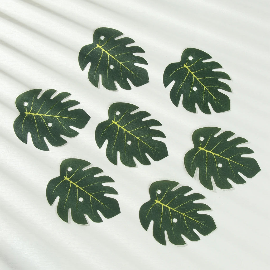 24PCS Artificial Tropical Palm Leaves Hawaiian Safari Jungle Party Decor Hawaii Summer Birthday Wedding Table Decor Fake Plant