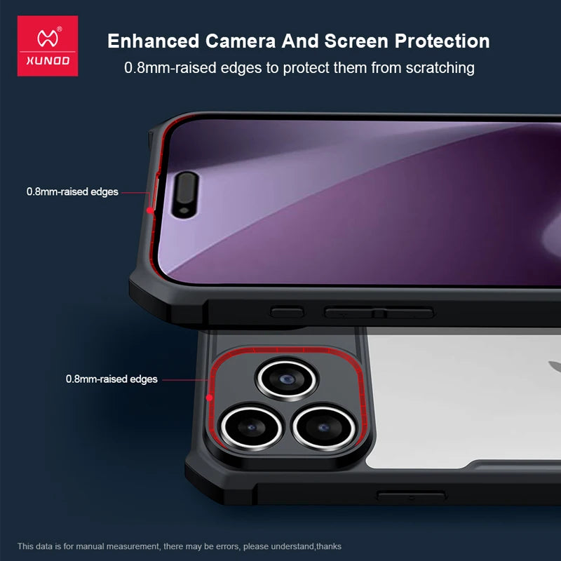 For iPhone 17 Pro Max Magnetic Cases XUNDD Airbags Shockproof Transparent PC + TPU Protective Back Cover for iphone17 Pro Max