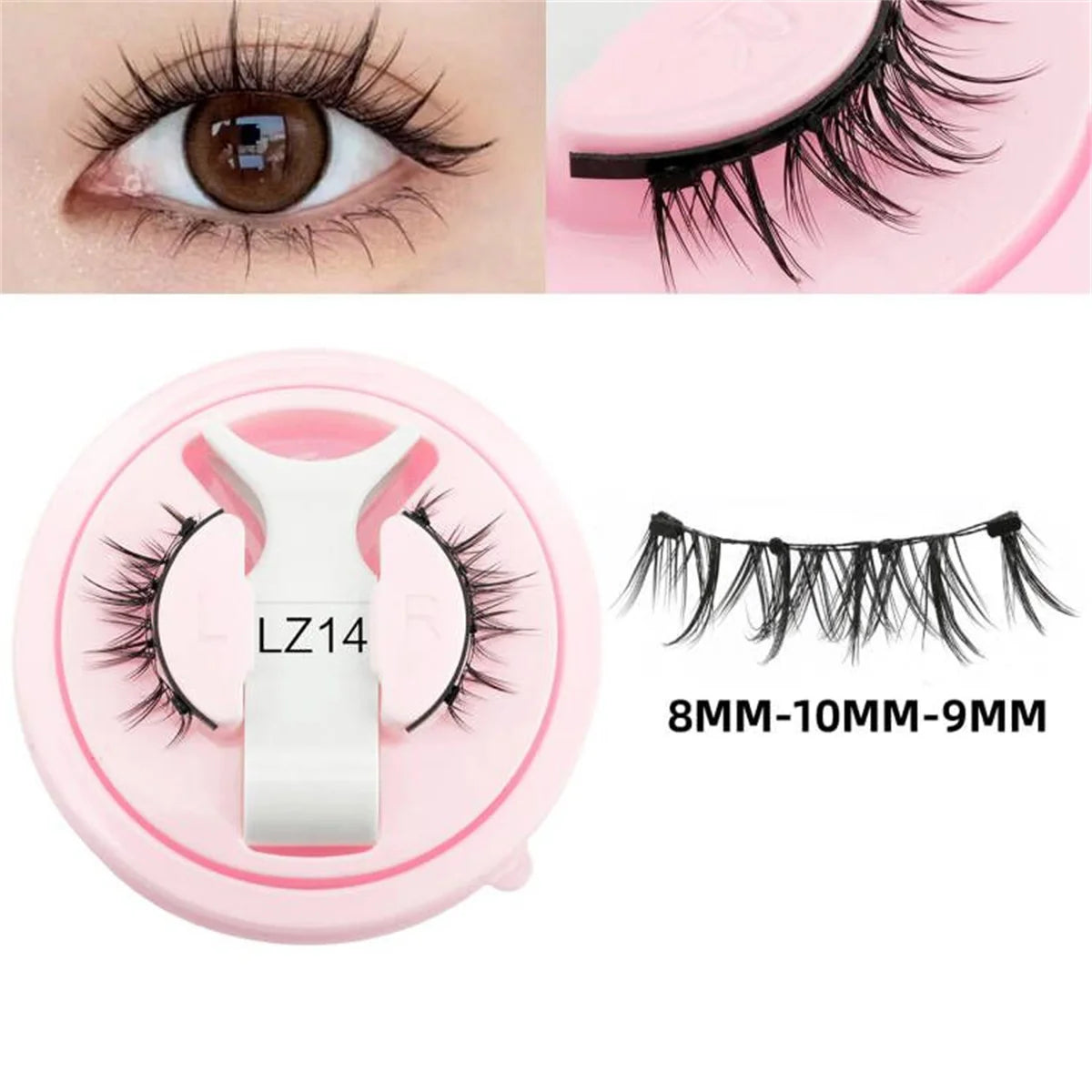 1Pair 3D Magnetic Lashes Kit Soft Natural Fluffy Reusable Faux Mink Eyelashes NO Glue Needed False Cilios Makeup Tools Mix Style
