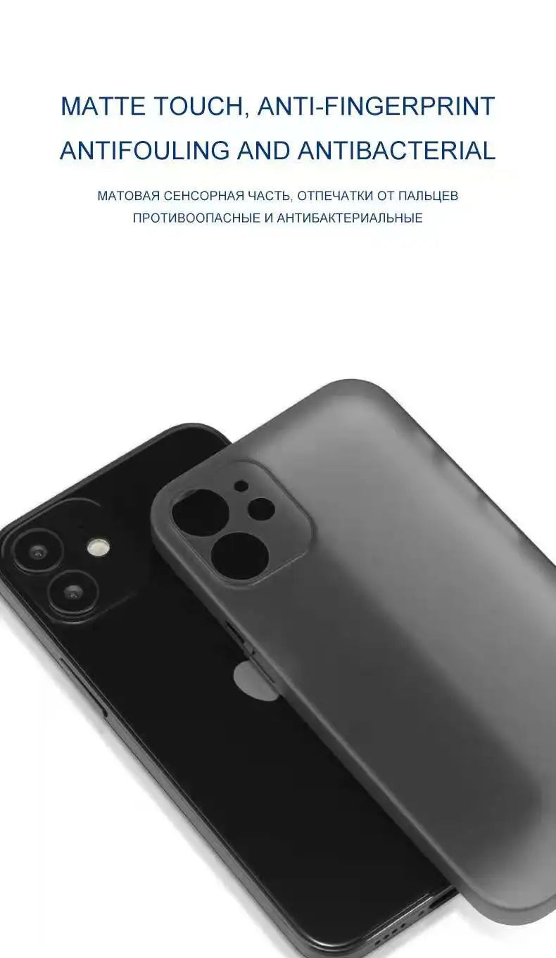 0.2MM Ultra Thin Case For iphone 13 14 15 Pro Max 12 Mini 11 X XR XS Max Cover For iphone SE 2020 2022 7 6 8 Plus Hard PC Case