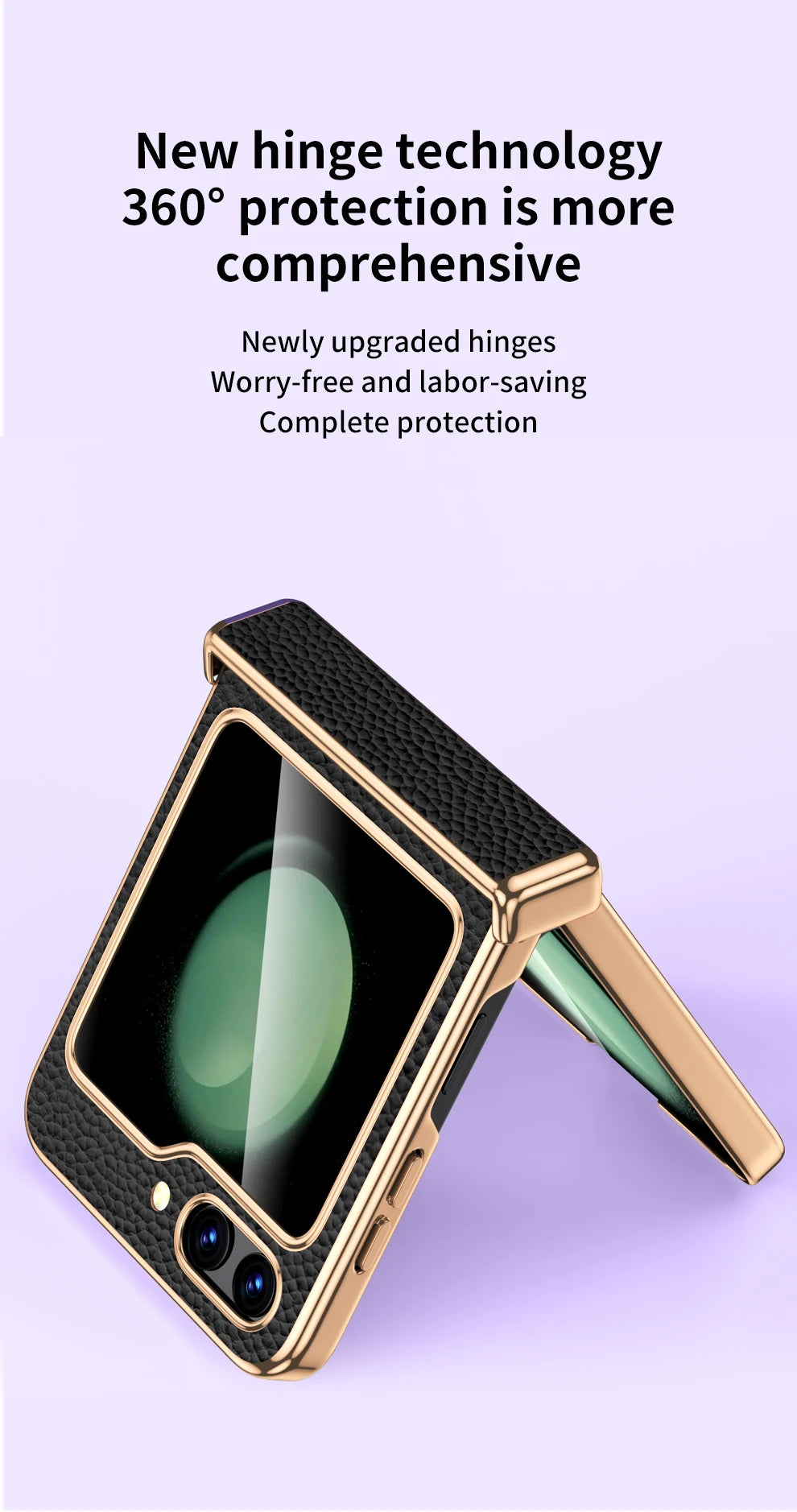 LANGSIDI Brand For samsung Galaxy Z flip 7 FE 6 5 flip7 Luxury Genuine Leather Hinge Protection Case Ultra-Thin Shockproof cover