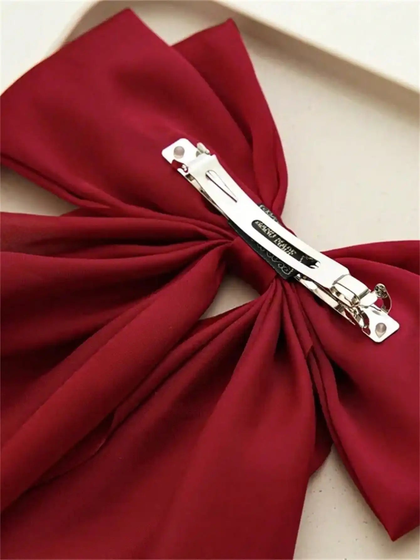 6 spring clip streamers bow hair clips for women