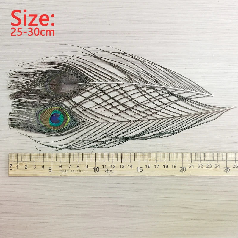 18pcs Big Eye Peacock Feathers Decoration For Vase Salon Bus House Hats Crafts Carnival Trim Long Plumas Adult Natural 25-30cm