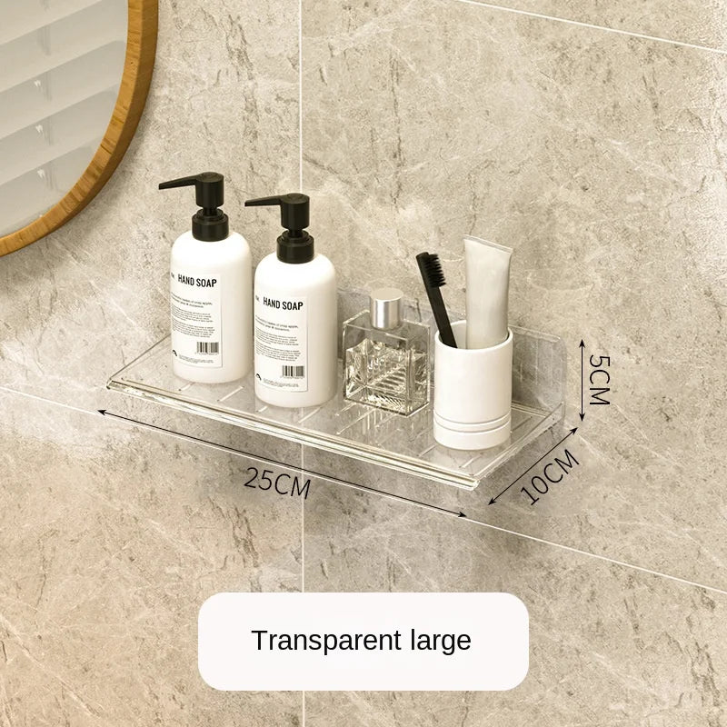 Wall-mounted Storage Rack for Bathroom, Punch-free, Household, Toiletry, Table, Cosmetic, Makeup, Rack, #3478