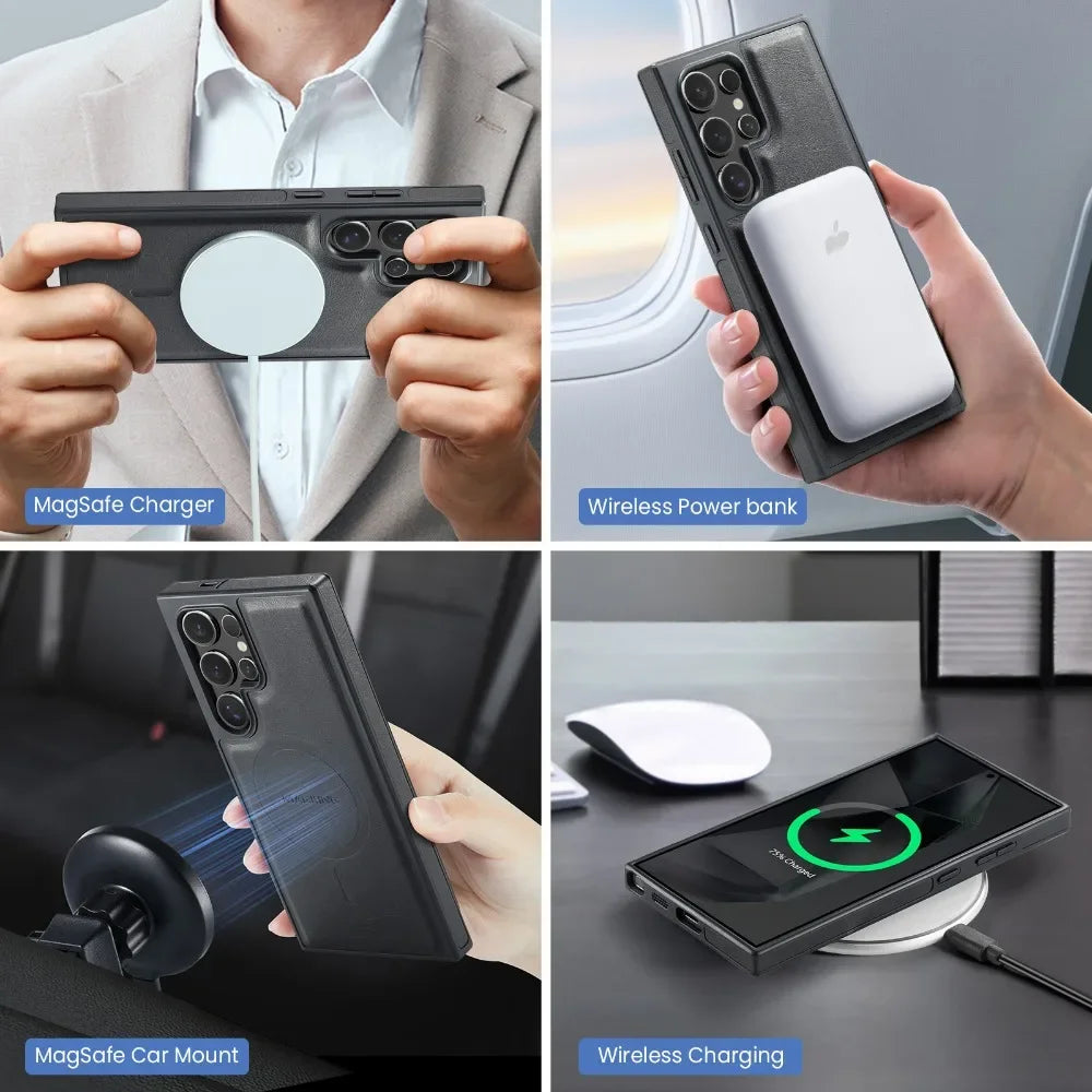 2-in-1 Detachable Magnetic Wallet with Card Holder Phone Case for Samsung Galaxy S25 Edge S24 Plus S23 Ultra  Ring Leather Cover