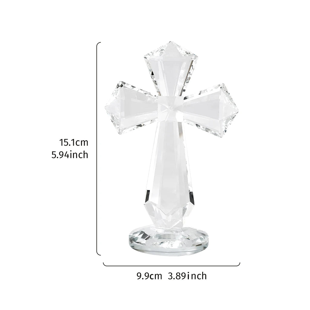 1PC Love Angel and Cross Prism Shaped Glass Crafts, Window Sills Sun Catcher Ornament Prism Light Catching Decorative Crafts