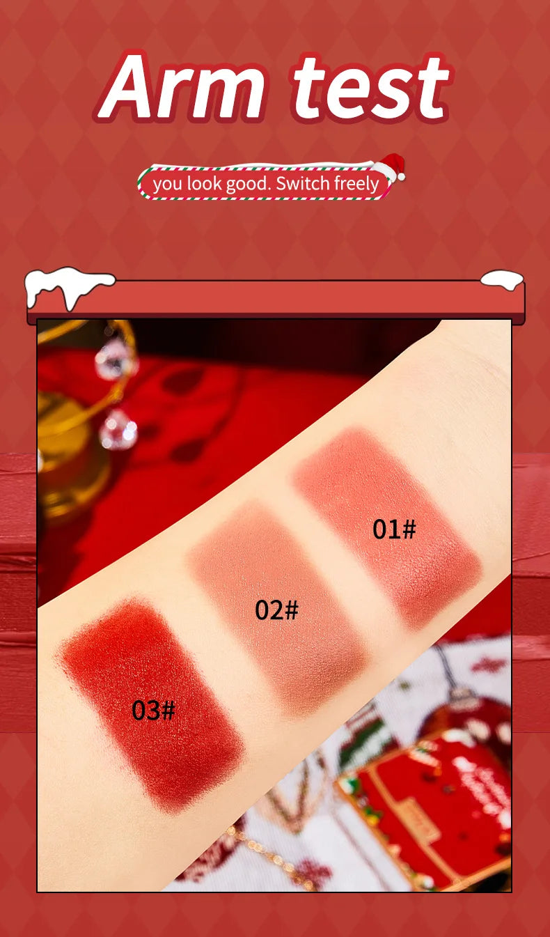 Christmas Matte Lip Gloss Set Lipstick Smooth Lasting Display Lip Gloss Waterproof Moisturizing Lipstick Holiday Gift Box Set