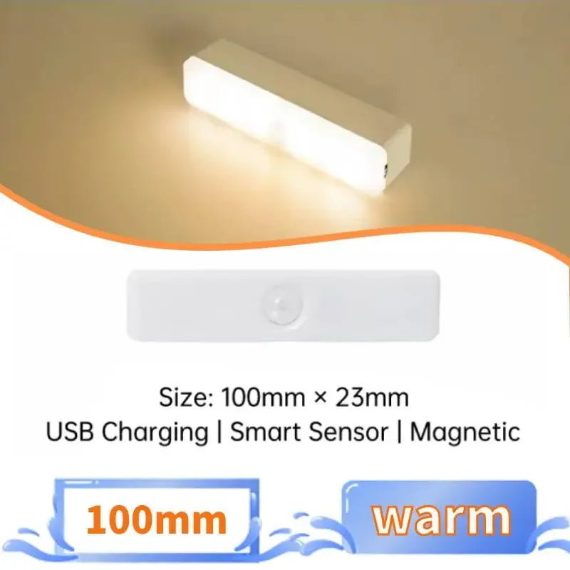 Motion Sensor LED Night Light, Wireless USB Rechargeable Cabinet Lighting for Kitchen, Home, Room Decor, Indoor Storage,