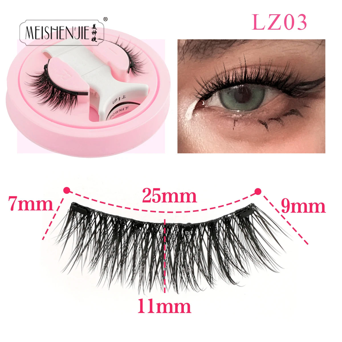 Faux Cils 1 Pair Magnetic Eyelashes Set Handmade Natural Curl False Eyelash with Tweezer Makeup Tools Magnetic Lashes for Sale