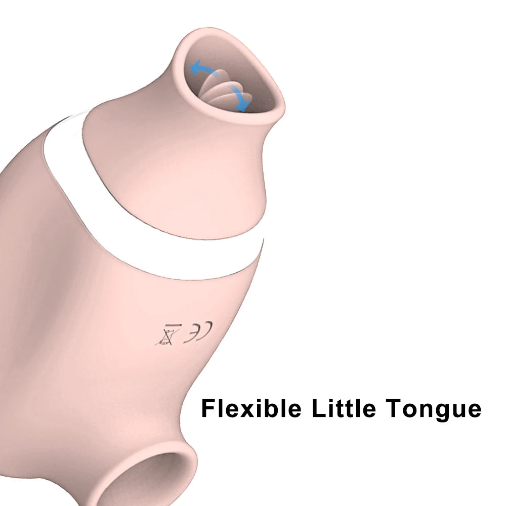 2 in 1 Clitoral Sucking Licking Vibrator Tongue Licking Clitoris Nipples Sucker Massager Women Vacuum Stimulator Erotic Sex Toys