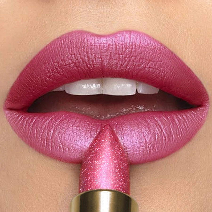16 Colors 1PC Metallic Glitter Shiny Lipstick Lip Tint,Waterproof Lip Senior Matte Lip Makeup Gifts for Women Cosmetic Lip Glaze