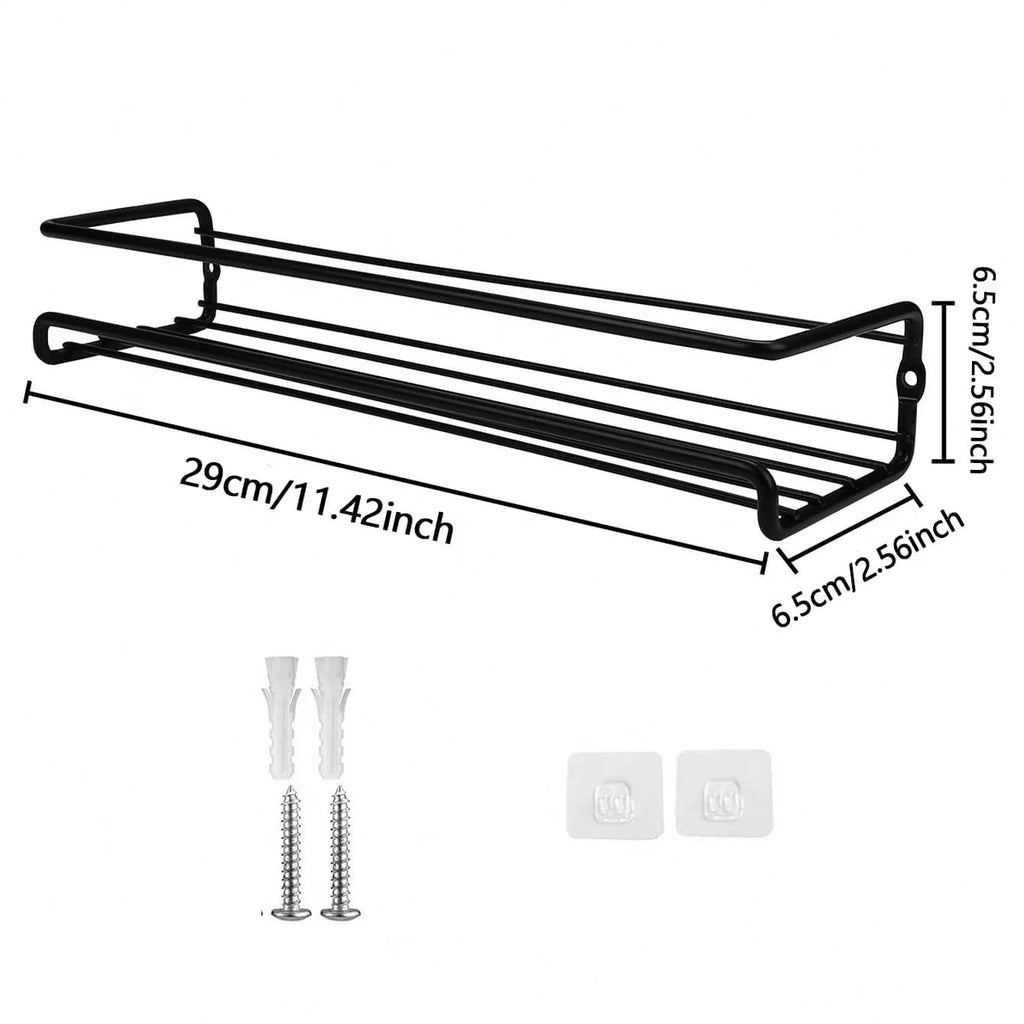 Non Perforated Metal Storage Drainage Rack Wall Mounted Spice Kitchen Storage Organizer Rack