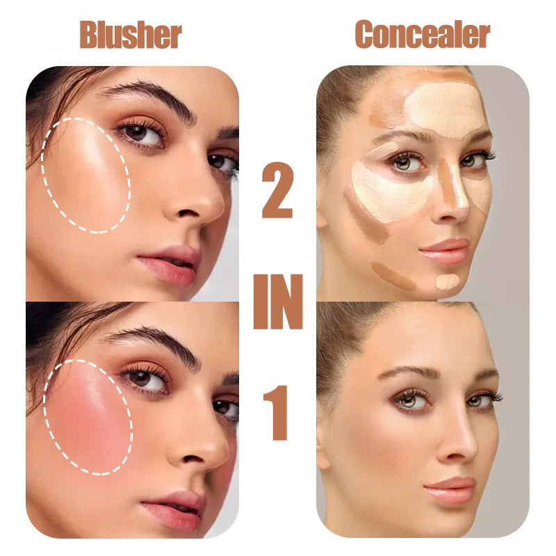 Contour and Highlighter Palette Makeup BlushMulti-Color Cream Blush Plate12 Colors Creamy Blush Palette  Concealer Plate