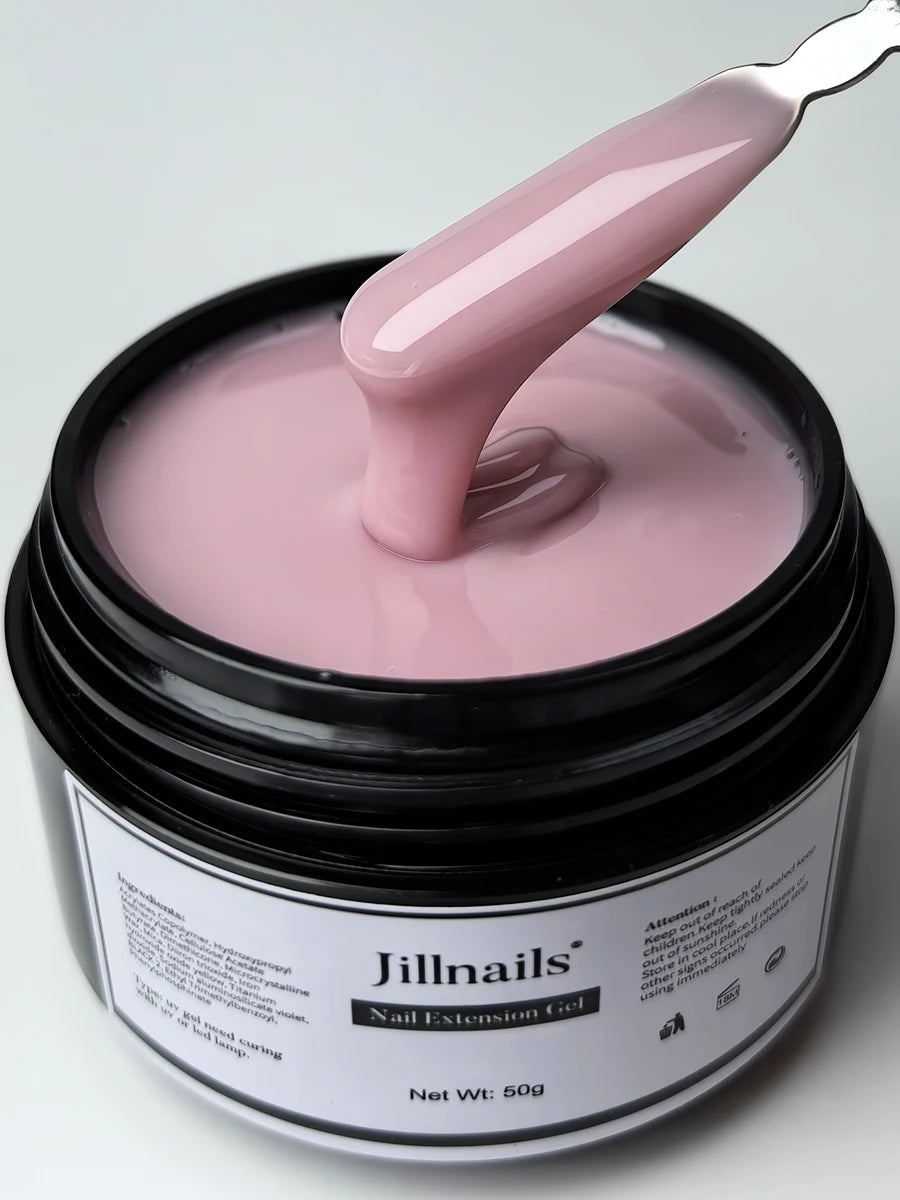 Jillnails Dusty Pink Nude Gel Nail Builder 50G Burgundy Shimmer Builder UV Gel for Nails Extension