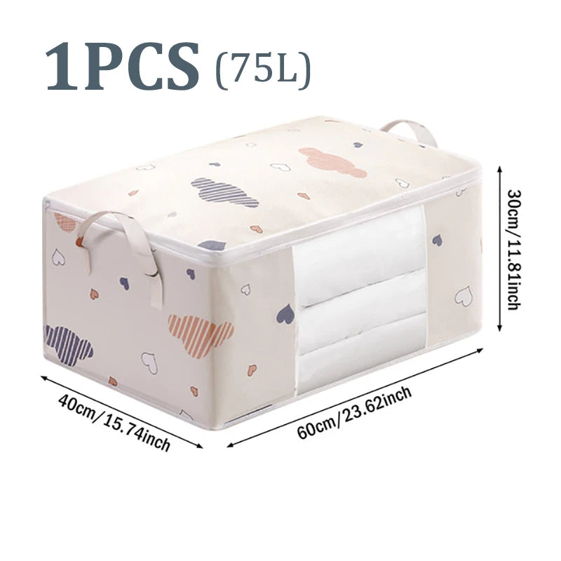 4/2/1PCS Big Capacity Quilt Clothes Duvet Blanket Storage Bag Organizer Sorting Bags Dustproof Closet Under-Bed Moisture Proof