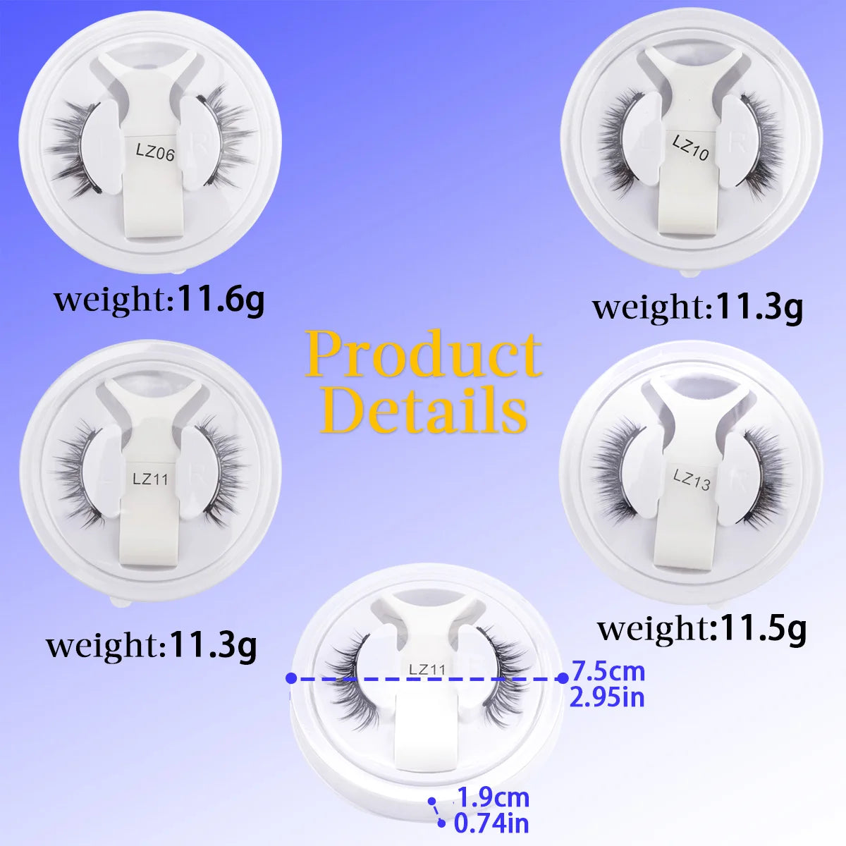 1Pair 3D Magnetic Lashes Kit Soft Natural Fluffy Reusable Faux Mink Eyelashes NO Glue Needed False Cilios Makeup Tools Mix Style