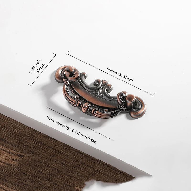 Red/Green Bronze AntiqueEuropean classical  old-fashioned furniture kitchen cabinet handle shoe cabinet drawer zinc alloy handle