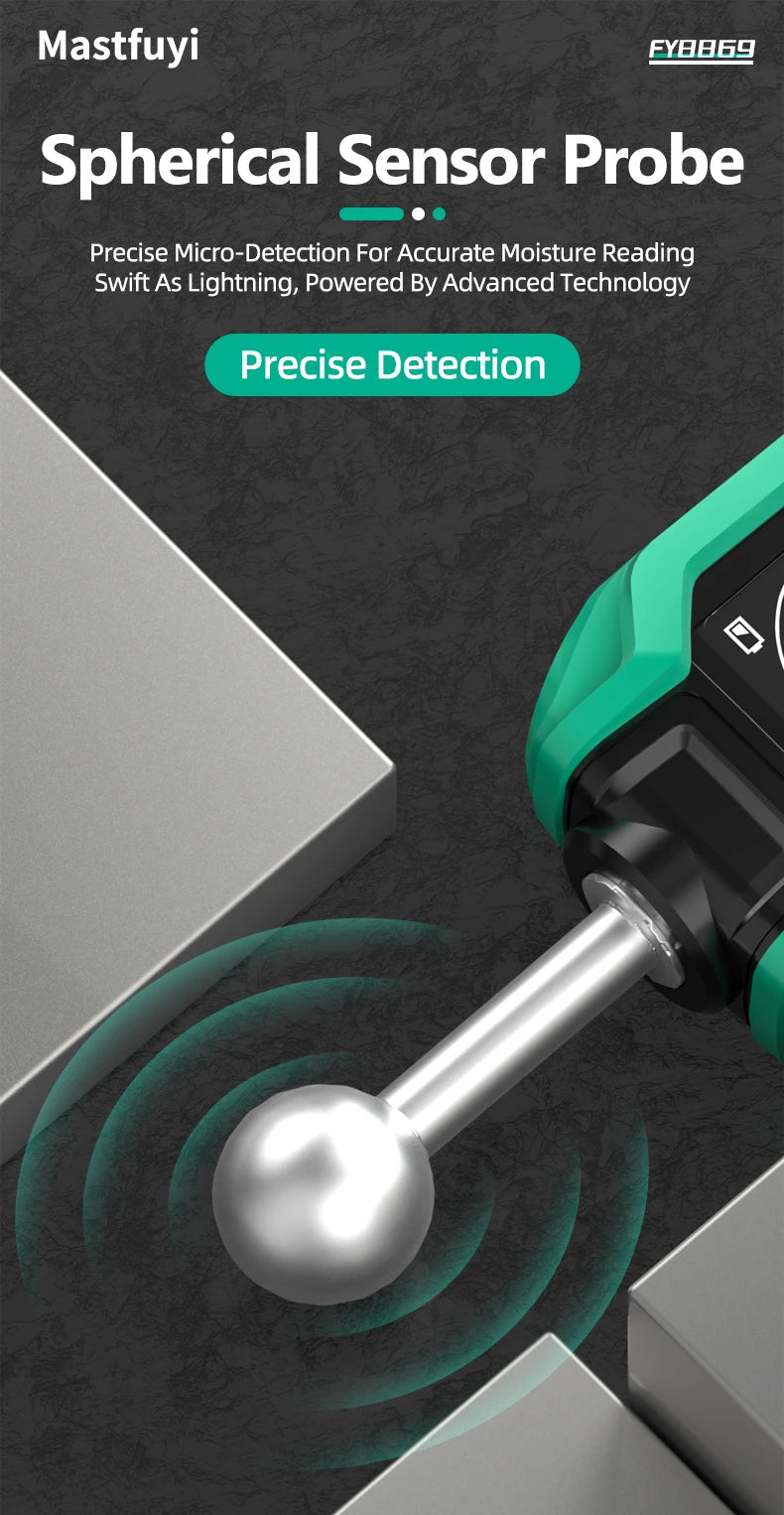 MASTFUYI Pinless Moisture Meter, Water Leak Finder, Non-Invasive Ball Sensor for Wood, Drywall, Flooring in Homes & RVs