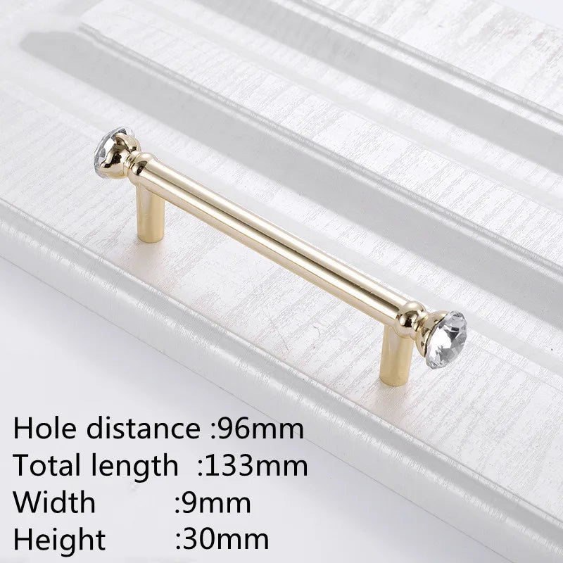 KK&FING Luxury Crystal Handles Drawer Knobs Zinc Alloy Kitchen Cabinet Handles Wardrobe Door Pulls Furniture Handle Hardware