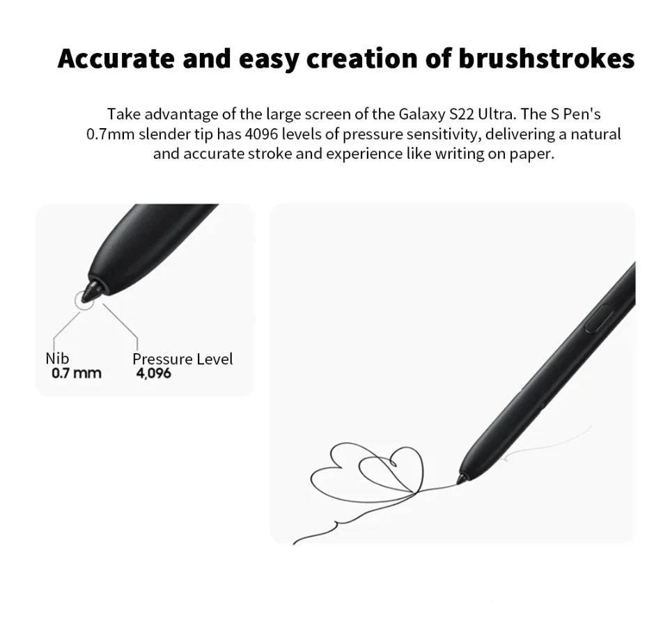 Stylus Pen For Galaxy S22 Ultra 5G S22Ultra SM-S908B/U/W Phone Touch Screen S Pen Replacement Support Bluetooth Air Actions
