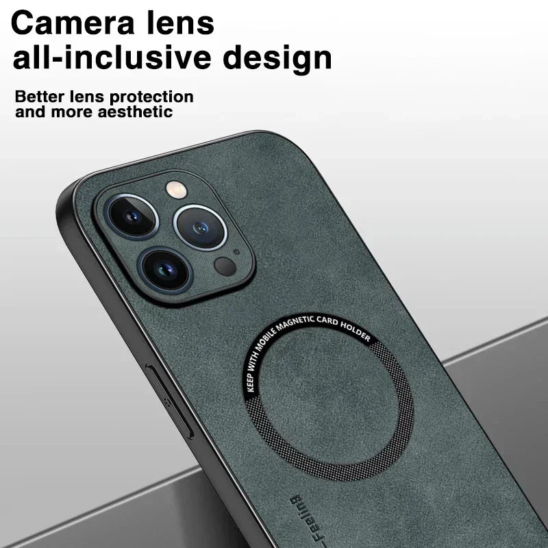 Magnetic Leather Case For iPhone 15 16 Pro Max 14 13 12 11 Pro Max XS XR X 8 7 Plus SE 2022 Wireless Charging Phone Cover Etui