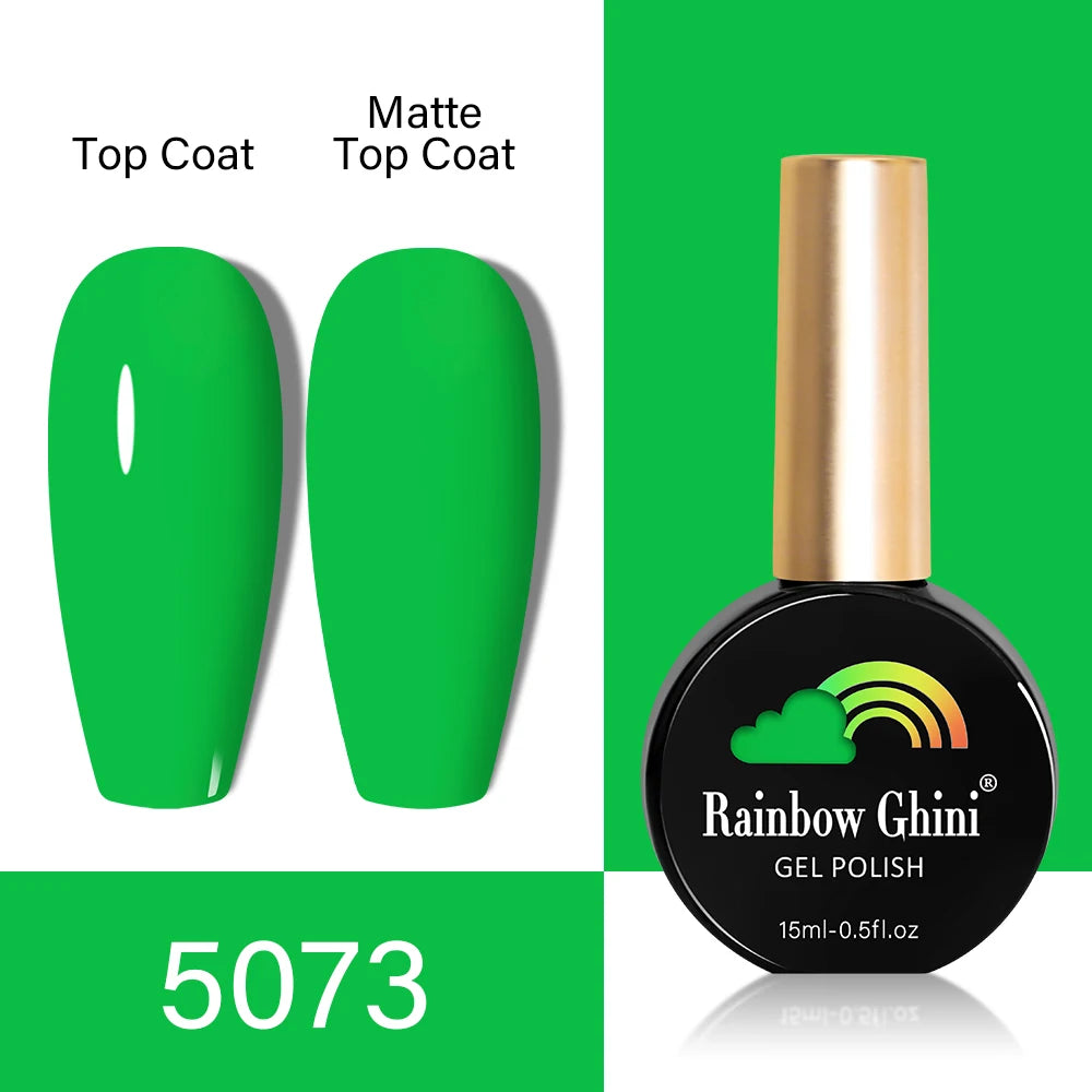 RG HEMA TPO FREE Neon Glitter Gel Nail Polish 15ml Nail Art Manicure Semi Permanent Gel Hybrid Varnishes Top Base Coat UV Nail