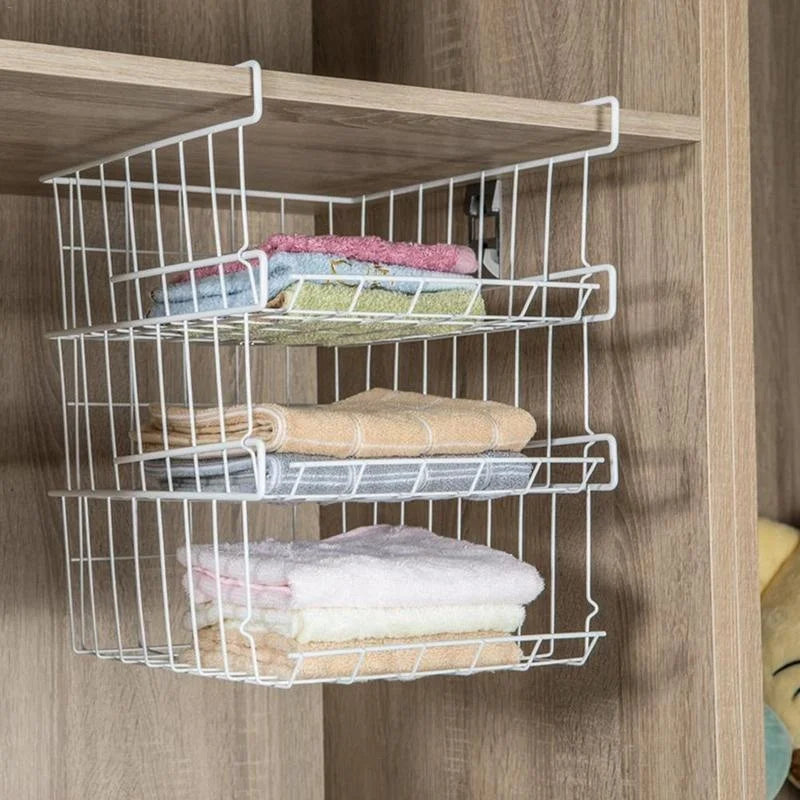 Kitchen Cabinet Partition Under Hanging Basket Wardrobe Storage Rack Dormitory Desk Hanging  Storage Rack