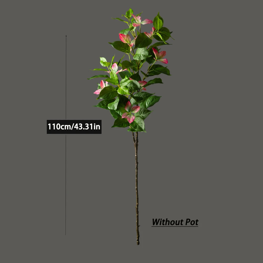 82-144cm Large Artificial Ficus Tree Fake Magnolia Plants Branch Tall Banyan Tree Faux Nandina Tree Rubber For Home Garden Decor