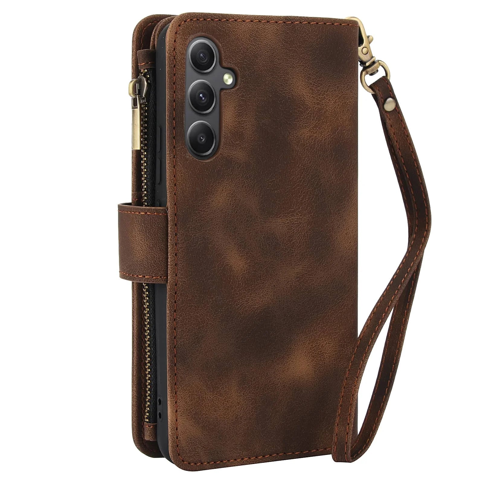 for Samsung Galaxy A35/A34/A25/A24/A73/A72/A55/A54/A53/A52/A15/A14 Case Wallet, Durable Leather Magnetic Buckle Flip Card Holder