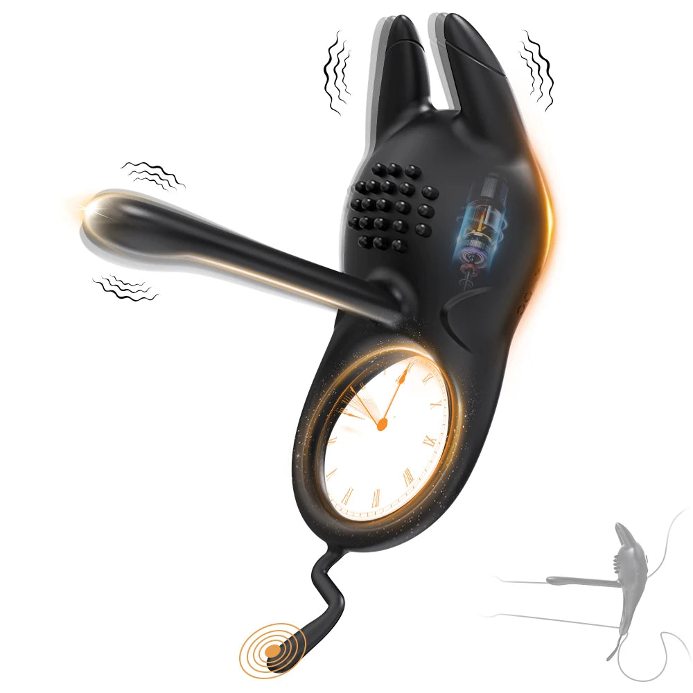 Vibrating Penis Ring for Men Delay Ejaculation Cock Ring Male Penis Massager Clitoral G Spot Stimulation Sex Toys for Couples