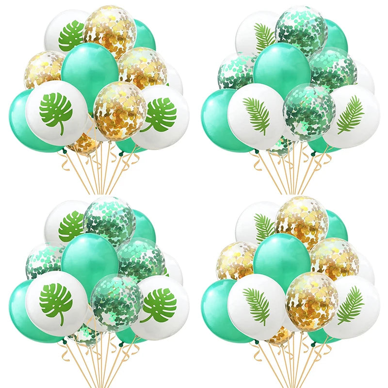 Hawaiian Artificial Tropical Palm Leaves Plant Summer Luau Aloha Jungle Theme Party Decoration Wedding Birthday Home Table Decor