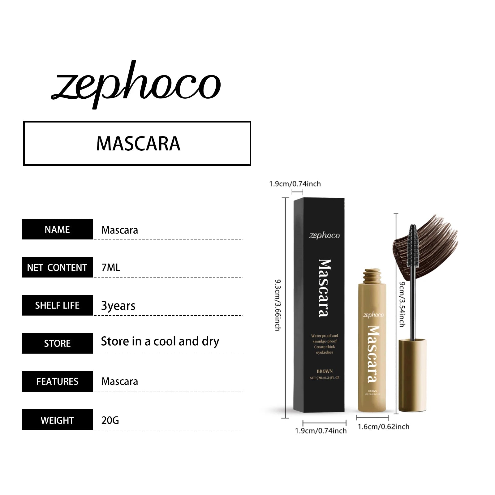 Mascara Lengthening Curling Natural Look Waterproof Smudge Proof Clump Free Volumizing Daily Wear Long Lasting Gentle Formula