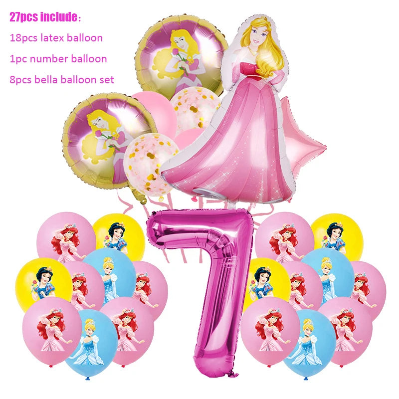 Disney Princess Birthday Party Decorations Girls Child Deco Disney Princess Birthday Plate Napkins Cups Tableware Supplies Setup