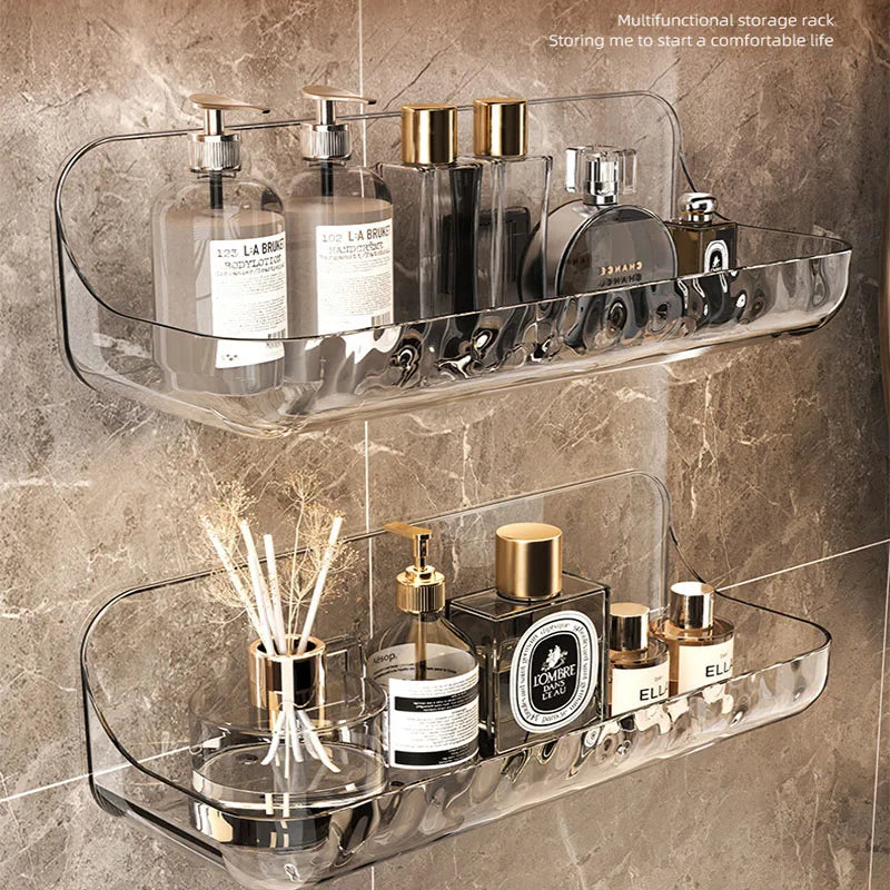 Acryli Bathroom Shelf No Drill Organizer Shower Storage Rack Washstand Cosmetics Storage Rack Wall Mounted Toilet Shampoo Holder