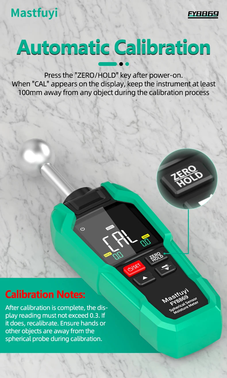 MASTFUYI Pinless Moisture Meter, Water Leak Finder, Non-Invasive Ball Sensor for Wood, Drywall, Flooring in Homes & RVs