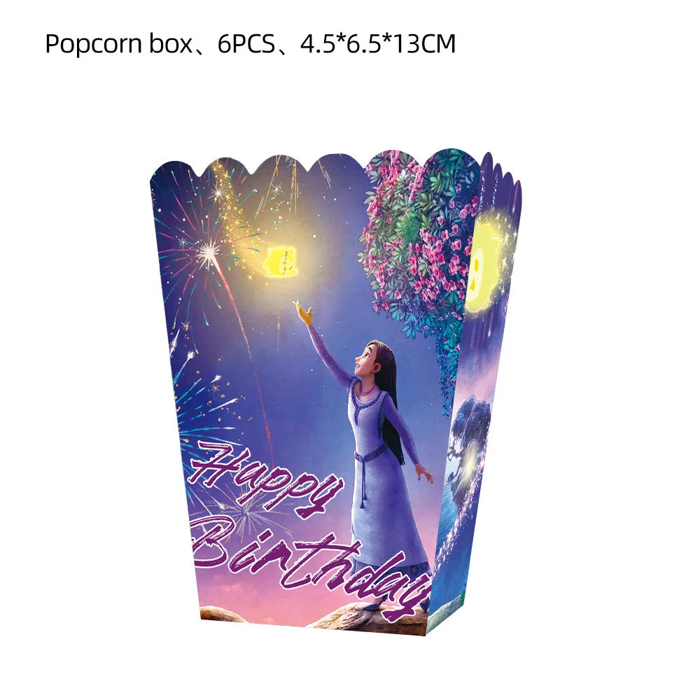 Cartoon Wish Birthday Party Decorations Asha Goat Balloons Disposable Tableware Plate Straw Napkin Princess Baby Shower Supplies