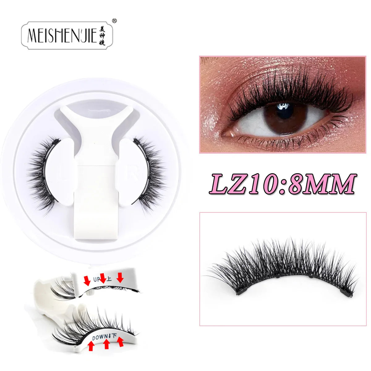 Faux Cils 1 Pair Magnetic Eyelashes Set Handmade Natural Curl False Eyelash with Tweezer Makeup Tools Magnetic Lashes for Sale