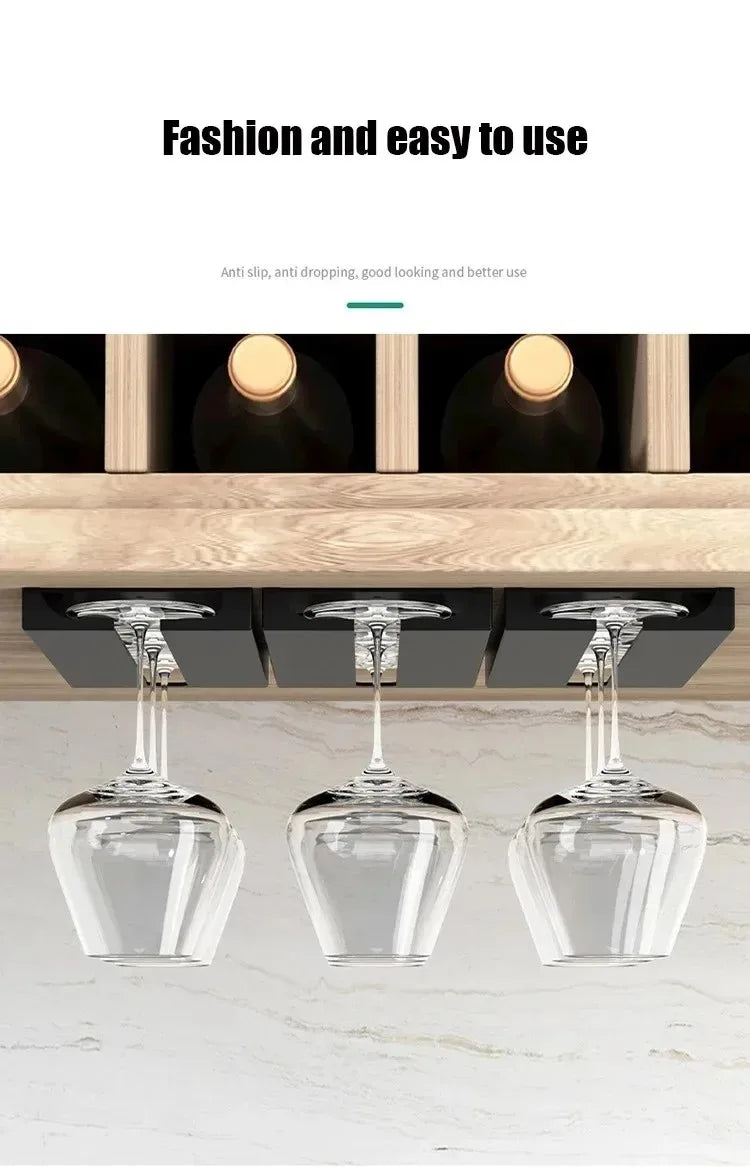 Kitchen Cabinet Free Punching Holder Wine Glass Rack Multi-Function Goblet Classification up Organizer Hanging Holder Shelf