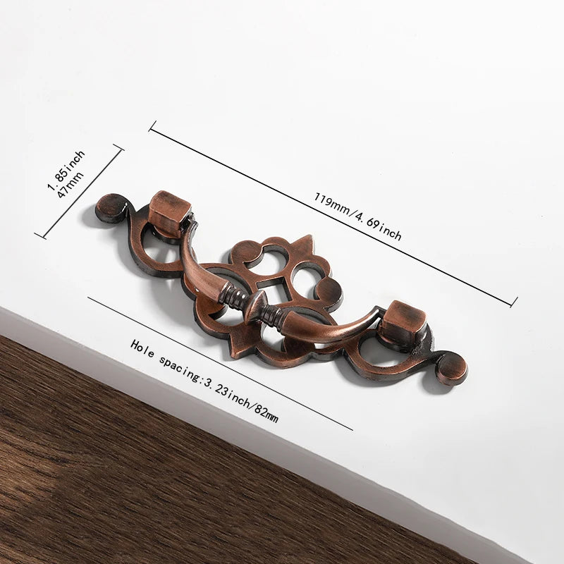 Red/Green Bronze AntiqueEuropean classical  old-fashioned furniture kitchen cabinet handle shoe cabinet drawer zinc alloy handle