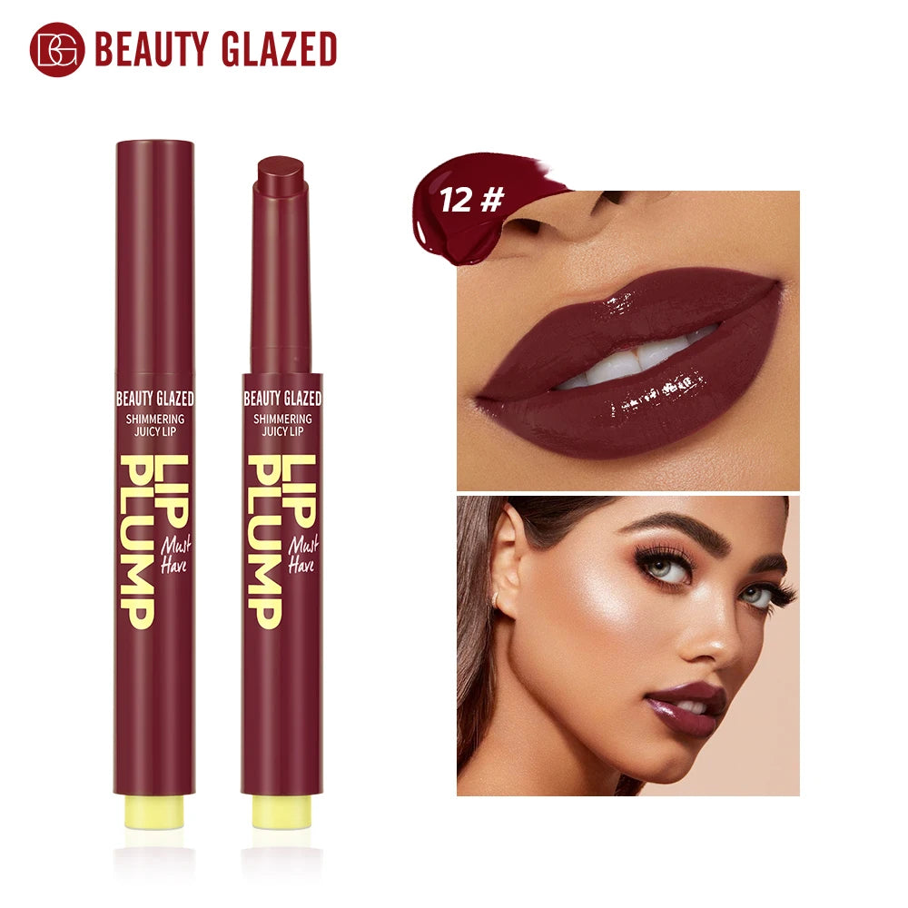 2 Pcs/Set Lip Combo Set Lipstick + Lip Liner Long Lasting Waterproof Easy To Apply Lipstick Set Glossy Lipstick Lip Makeup