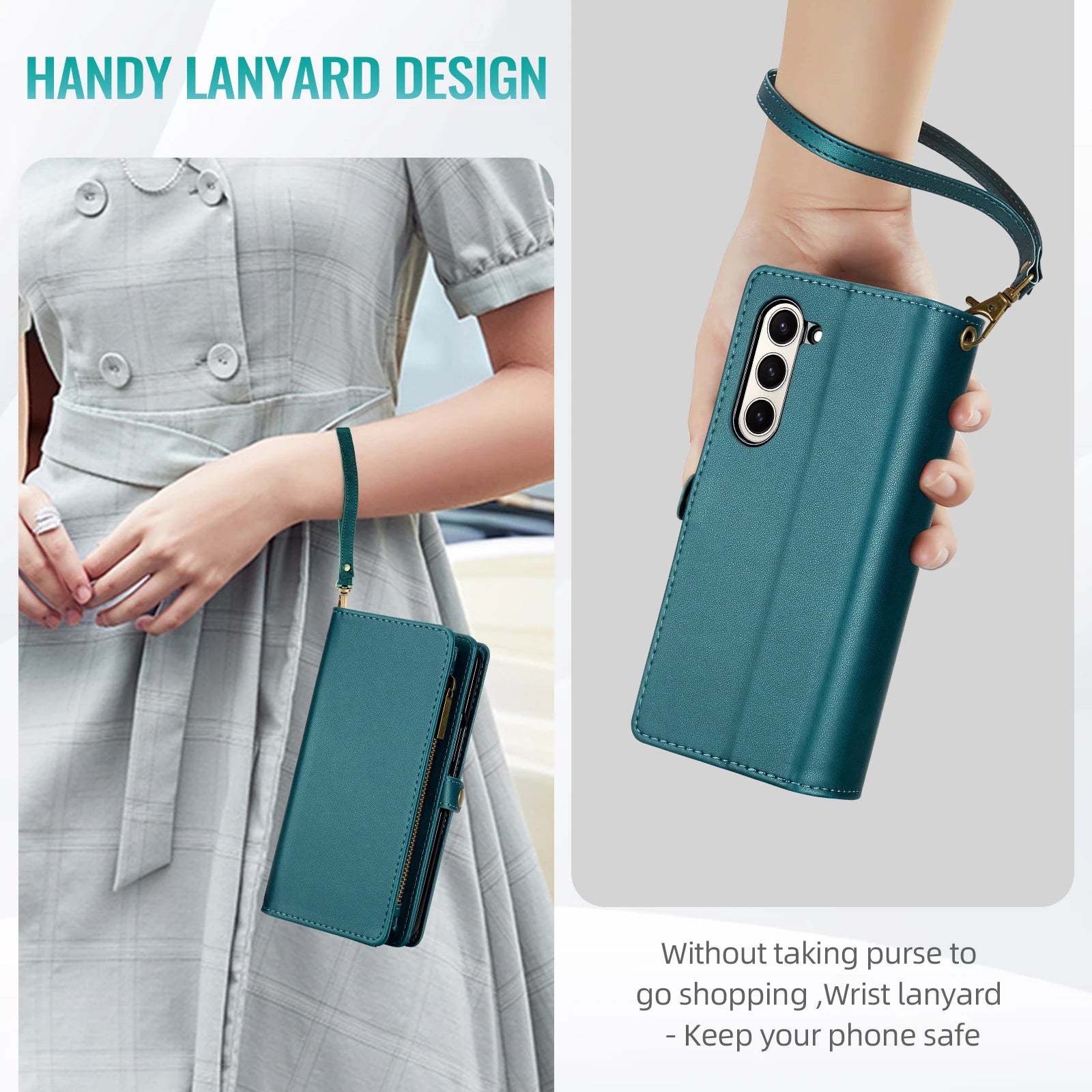 Multifunctional Leather Case for Samsung Galaxy Z Fold 5 4 3 Fold5 Fold4 Fold3 5G Phone Bags Cover Pen&Card Slots Wallet Holster