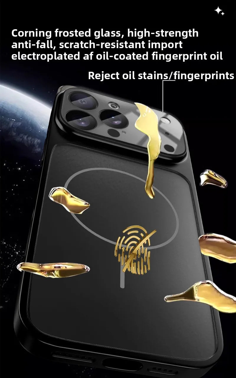 Original Glass Nano Matte For Magsafe Wireless Charging Armor Phone Case For iPhone 17 16 15 14 13 Pro Max 17 Air Magnetic Cover