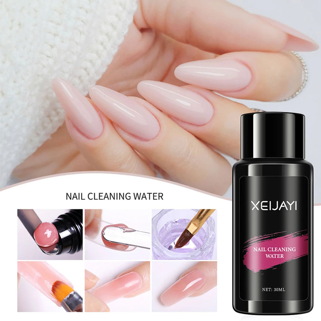 3pcs 15ml Poly Nail Gel Full Set For Extention Gel Polish Steal Push, Base And Top Coat, Cleaning Water And Nail Mold Kit Set